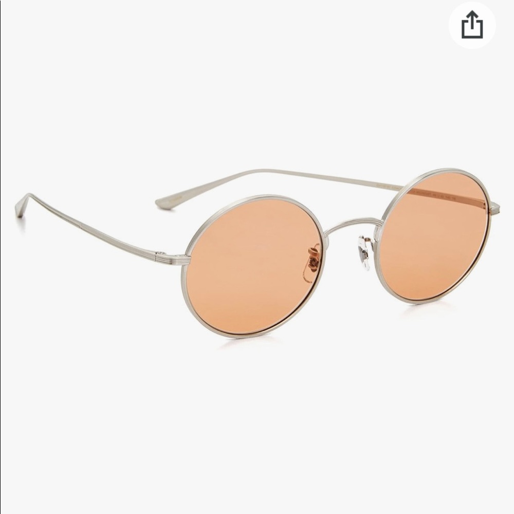 Oliver Peoples The Row After Midnight Sunglasses brushed silver/pink lenses. New